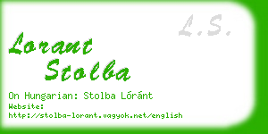 lorant stolba business card